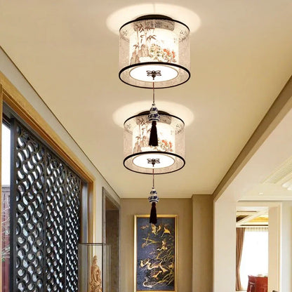 Decorbites™ Lotus Chinesische Kronleuchter Deckenlampe Einfaches Korridor-Gemälde LED-Beleuchtung