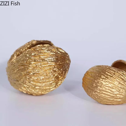 Decorbites™ Goldene Nuss-Schalen-Ornamente Moderne Handwerkskunst Schreibtisch-Dekoration Kunstwerk Raumästhetik Dekoration