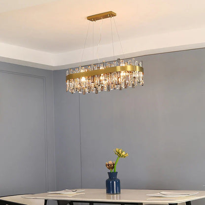 DecorBites™ Crystal Ceiling Chandelier LED Hanging Lamps for Living Room Luxe Décor
