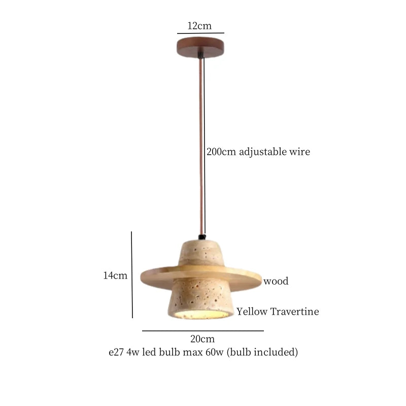 Decorbites™ LED Gelbe Travertin-Hängeleuchte für Vintage-Heimdekoration