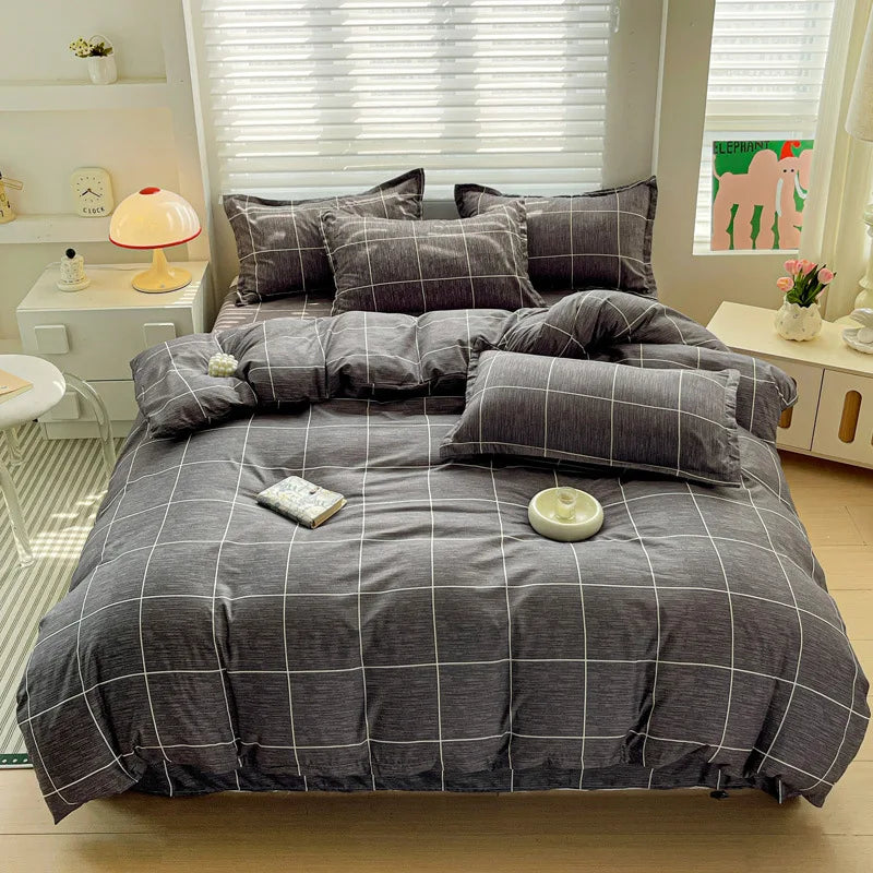 DecorBites™ Cozy Cotton Bedding Set for Double Bed, Autumn Winter Duvet Cover Kit