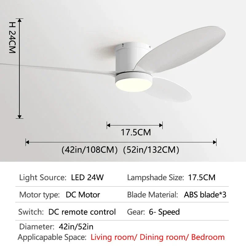 Decorbites™ Schwarze DC-Deckenventilatorleuchte mit Fernbedienung und LED-Kronleuchter