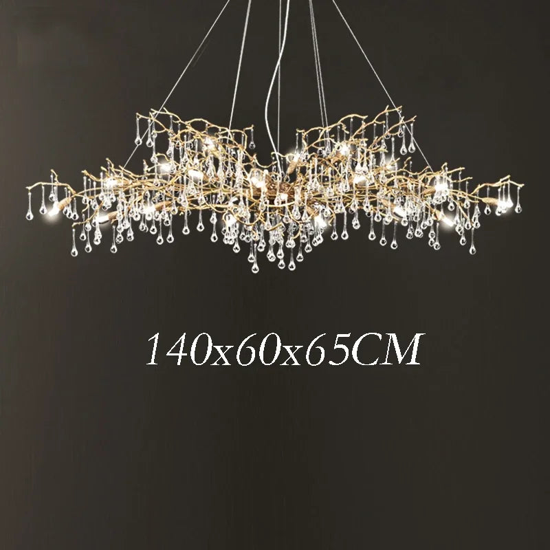 Gold Crystal Villa Chandelier 260x80x70cm