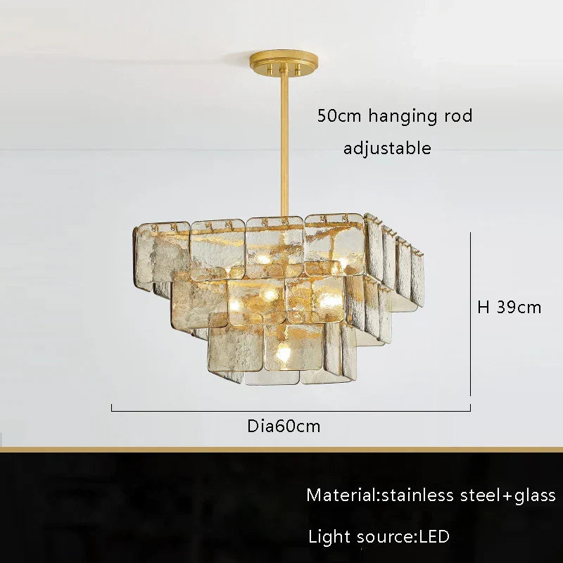 Decorbites™ Gold-Glas-Lüster Luxe-Wohnzimmer-Beleuchtung Luxuriöse Hängelampe