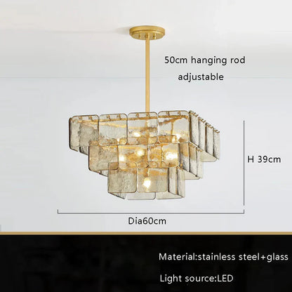 Decorbites™ Gold-Glas-Lüster Luxe-Wohnzimmer-Beleuchtung Luxuriöse Hängelampe