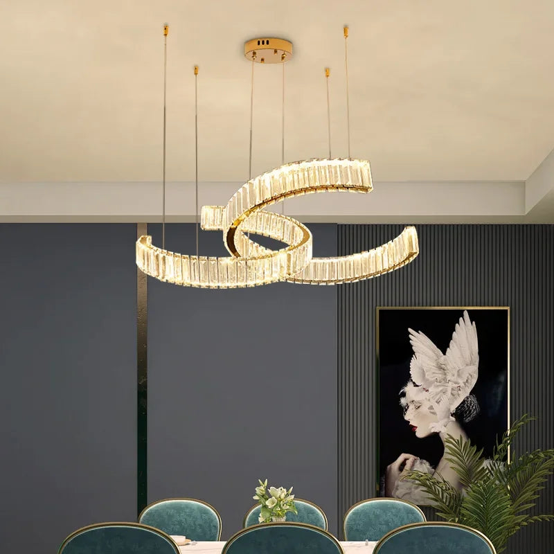 DecorBites™ Crystal LED Pendant Lights Remote Control Dimmable Suspension Lamp