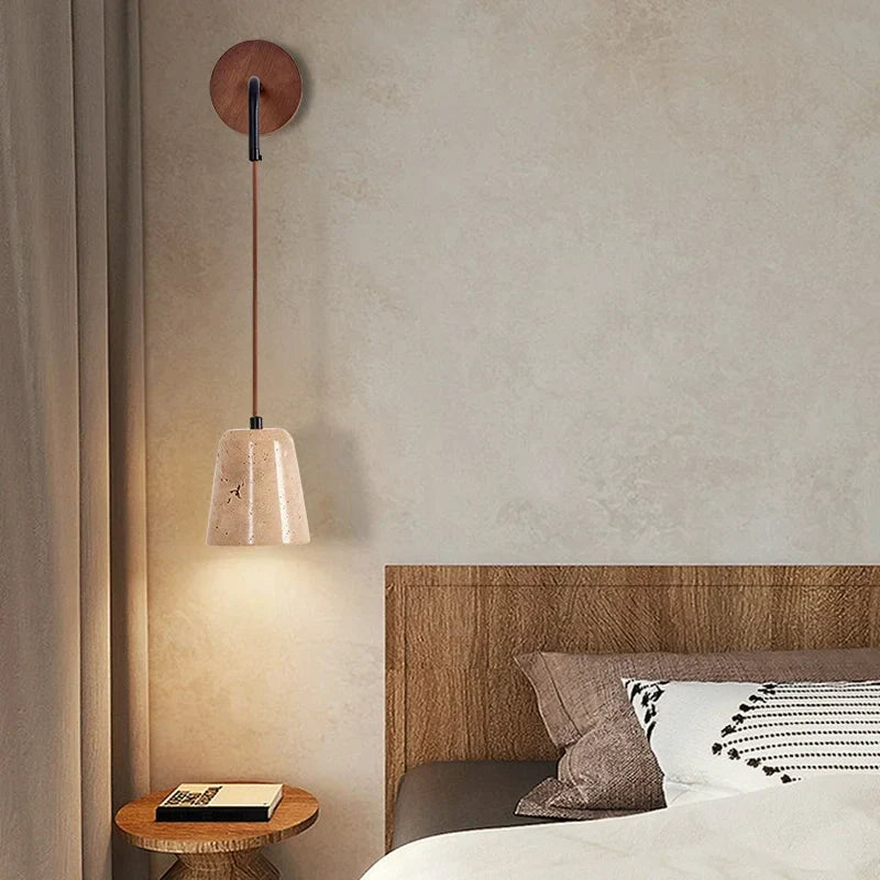 Decorbites™ LED Gelbe Travertin-Stein-Wandlampe – Nordisch Moderne Treppenbeleuchtung