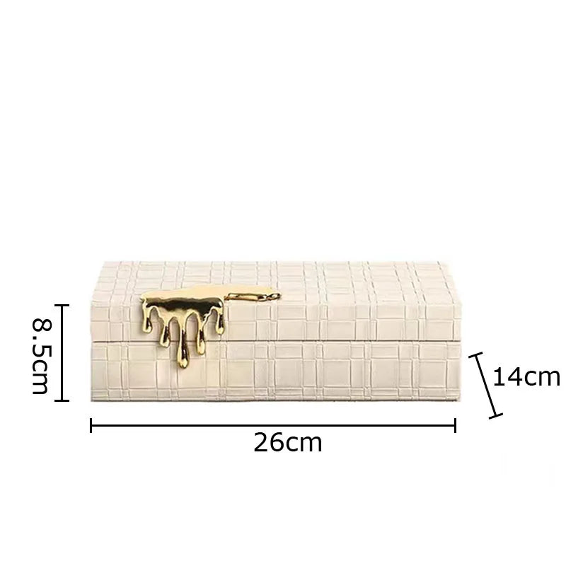 Decorbites™ Vergoldete Geflochtene Leder-Schmuckdose: Exquisites Aufbewahrungsgefäß für Kommode und Schreibtisch