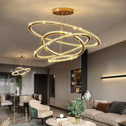 Decorbites™ Kristallringe Anhängerleuchte Moderne Kronleuchter Deckenlampe für Wohnzimmer