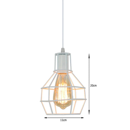 Decorbites™ Industrielles Vintage Weißes Schmiedeeisernes Käfig-Pendant-Licht für Wohnzimmer Schlafzimmer Esszimmer Loft