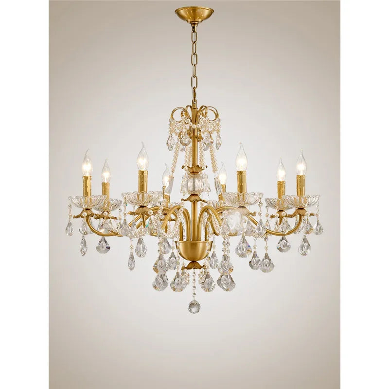 Gold Brass Retro Chandelier