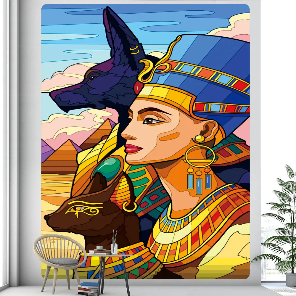 Decorbites™ Ägyptische Psychedelische Wandfriese Wandbehang Hippie Boho Tarot-Dekoration