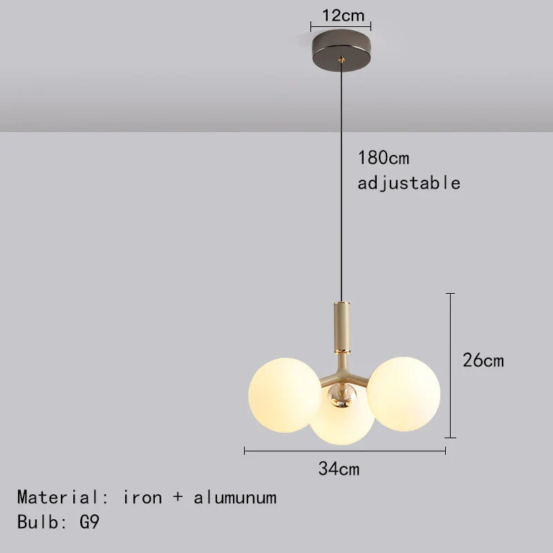 Decorbites™ Glas-Kugelleuchter-Hängeleuchte: Minimalistisches nordisches Design für Schlafzimmer, Wohnzimmer und Laden