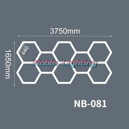 DecorBites™ Geometric LED Lights for Exhibition Car Detailing Garage Workshop - Polygonal Snowflake Theme