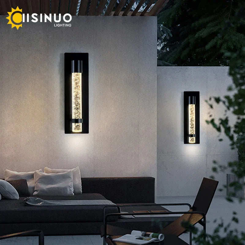 Decorbites™ Kristall-Blase LED-Wandlampe: Stilvolle Außenbeleuchtung für Garten, Veranda und Eingangsbereich