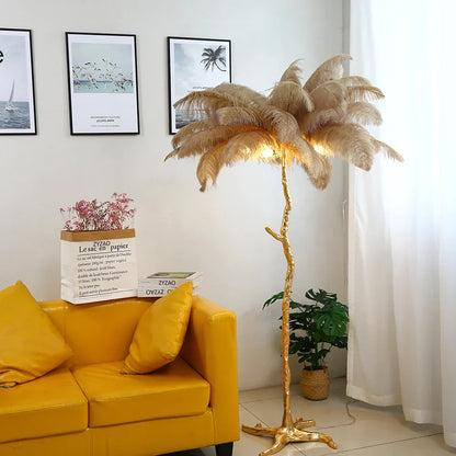 Decorbites™ Elegante Straußenfeder-Stehlampe für Heimdekoration & Beleuchtung