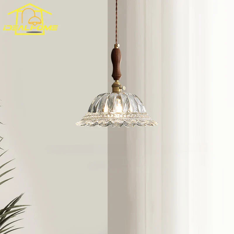 Decorbites™ Französische Ins-Walnuss-Messing-Glas-Hängeleuchten LED E27 für Kücheninsel Restaurant