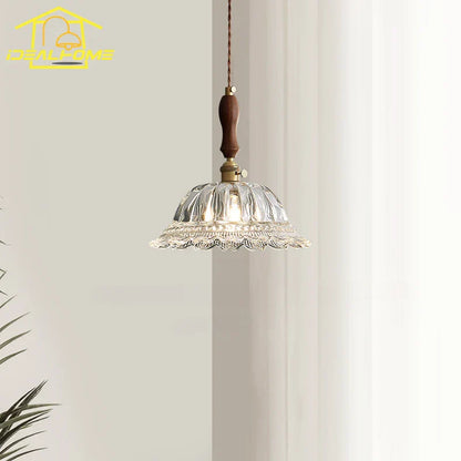 Decorbites™ Französische Ins-Walnuss-Messing-Glas-Hängeleuchten LED E27 für Kücheninsel Restaurant