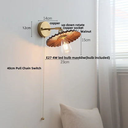 DecorBites™ LED Wall Lamp Walnut Wood Stair Light Fixture