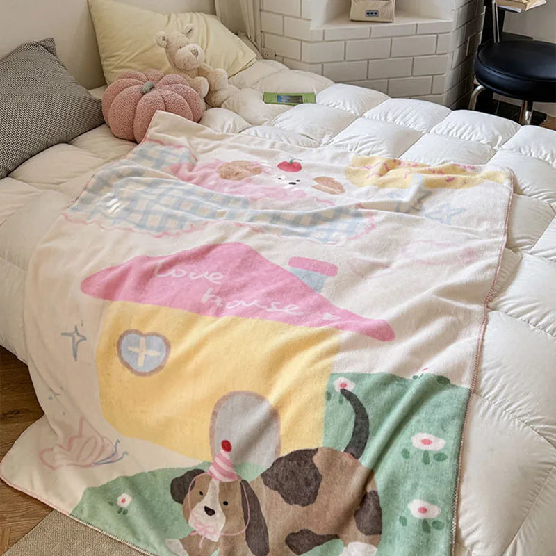 Decorbites™ Kinder-Cartoon-Milchsamt-Nap-Decke: Weiche & warme Steppdecke für alle Jahreszeiten