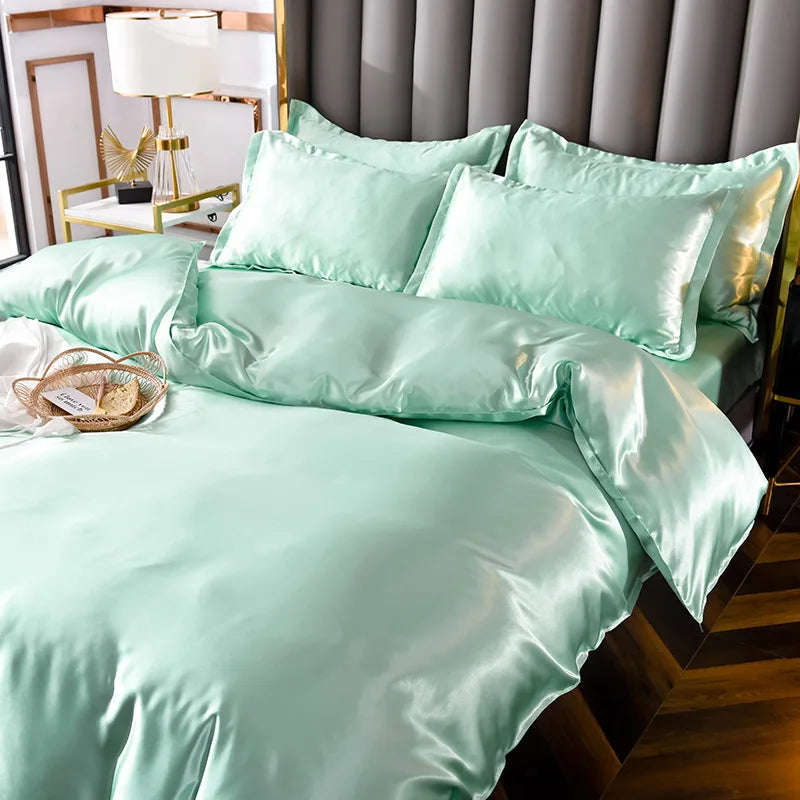 Decorbites™ Ice Rayon Satin Bettwäsche-Set: Kühlend, weich, sommerlicher Komfort für Einzel- bis Doppelbett