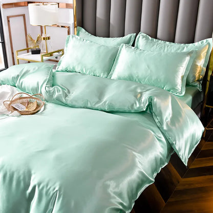 Decorbites™ Ice Rayon Satin Bettwäsche-Set: Kühlend, weich, sommerlicher Komfort für Einzel- bis Doppelbett