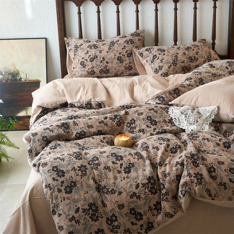 DecorBites™ Cotton Jacquard Bedding Sets Vintage Quilt Set for All Seasons