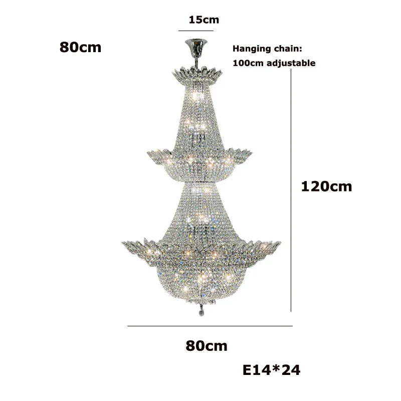 DecorBites™ K9 Crystal Gold Ceiling Chandelier - Trendy Chrome Lighting