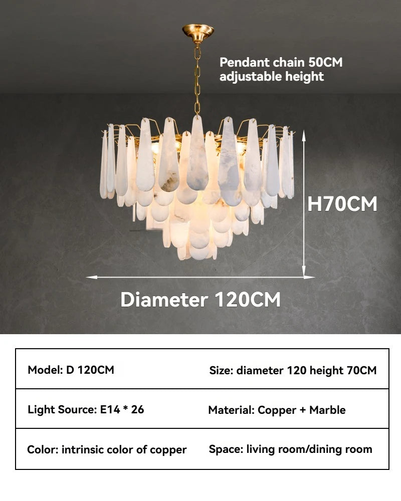 Französisches Marmor-Hängeleuchte Modern Kupfer E14 LED Wassertropfen-Kronleuchter für Wohnzimmer Esszimmer Schlafzimmer Heimdekoration Leuchten
