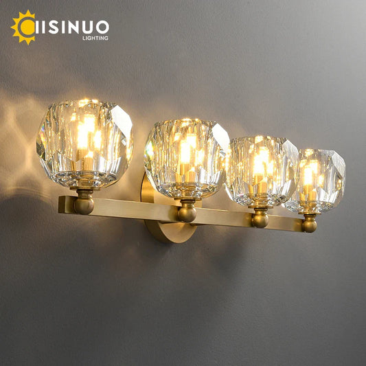 Decorbites™ Gold-Solid-Kupfer-Kristall-Wandlampen für Badezimmer und Schlafzimmer