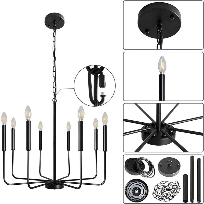 Decorbites™ Eisenleuchter für amerikanischen ländlichen Stil im Wohnzimmer, Küche, Esszimmer und Schlafzimmer