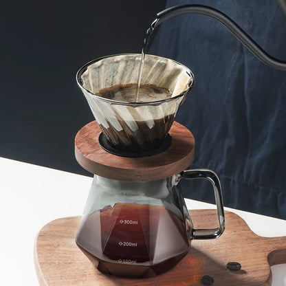 Decorbites™ Diamantglas-Kaffeekanne mit wiederverwendbarem Filterbecher