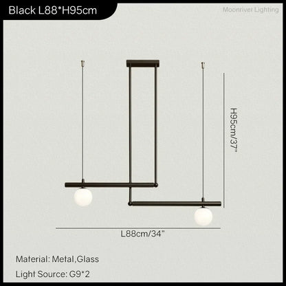 DecorBites™ LED Linear Hanging Lamp for Home Modern Minimalist Living Room Chandelier