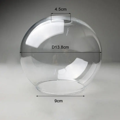 Decorbites™ Handgeblasener Klar-Glas-Kugellampenschirm mit 2 Öffnungen an den Enden, D18cm Glasabdeckung Kugellampenschirm