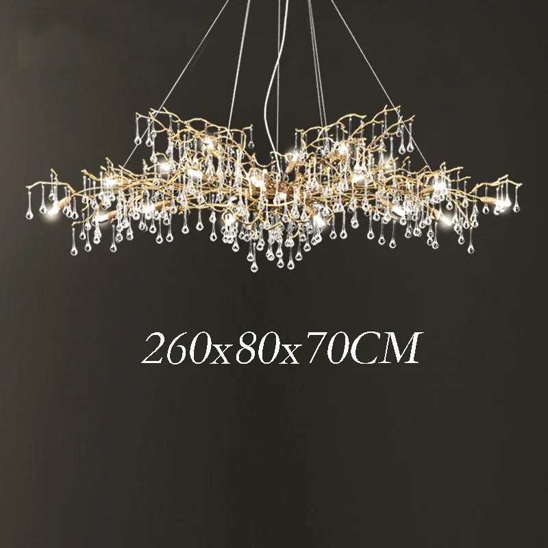 Gold Crystal Villa Chandelier 260x80x70cm