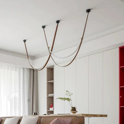 Decorbites™-Leder-Leuchter: Minimalistisches nordisches LED-Pendant-Licht für Wohnzimmer, Esszimmer und Schlafzimmer