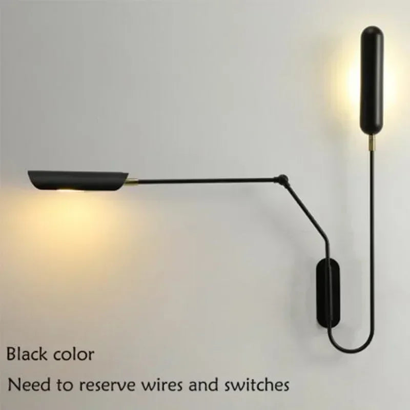 Decorbites™ verstellbare Vintage-Wandleuchte für das Bettenlesen mit flexibler Langarm