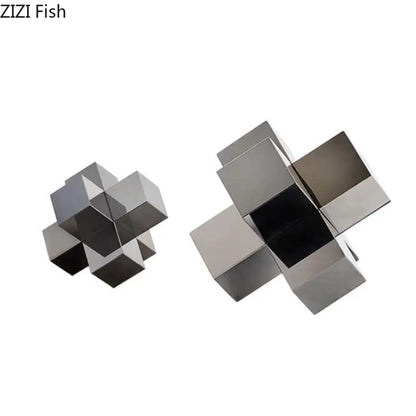 Decorbites™ Kreuz-Kristall-Geometrische-Glas-Skulptur-Schreibtisch-Dekoration Frosted Quadratische Statue