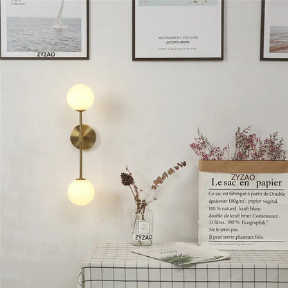 DecorBites™ Golden Glass LED Wall Lamp - Nordic Design for Bedroom & Living Room