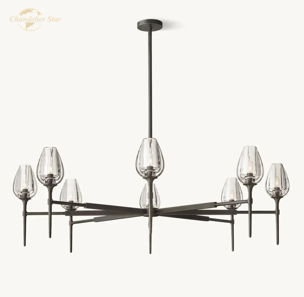 Decorbites™ Kristall-Tulpen-Kronleuchter-Hängeleuchte Wohnzimmer Esszimmer Schlafzimmer Luxus-Glasbeleuchtung