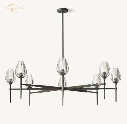 Decorbites™ Kristall-Tulpen-Kronleuchter-Hängeleuchte Wohnzimmer Esszimmer Schlafzimmer Luxus-Glasbeleuchtung