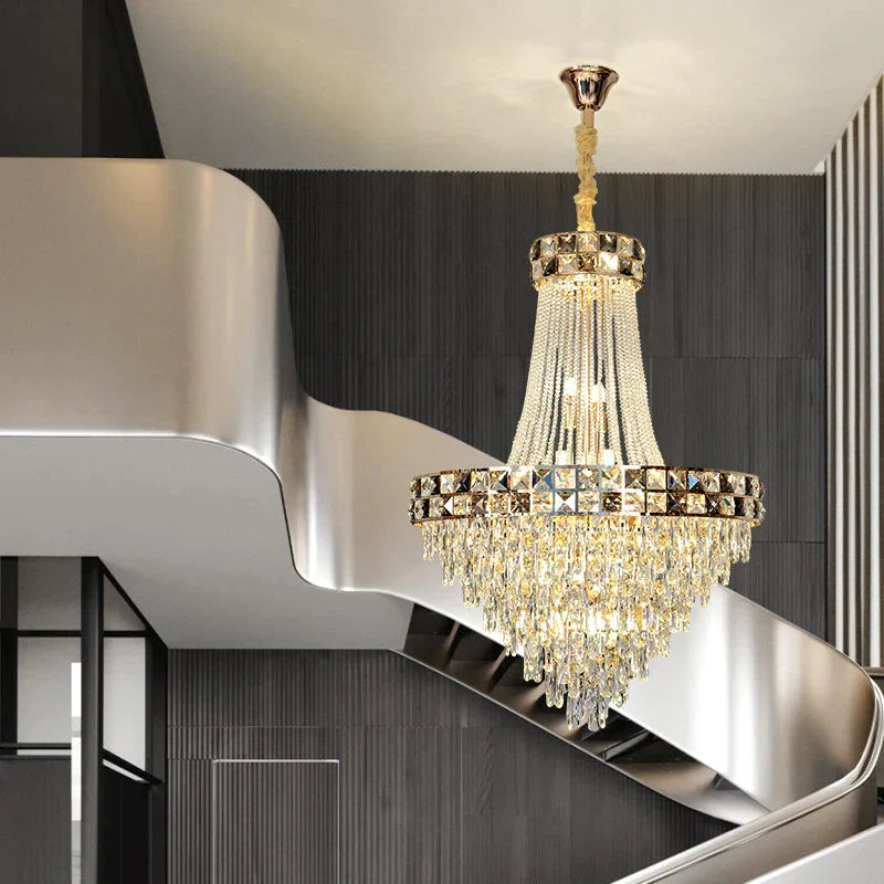 Decorbites™ Kristall-Leuchter: Intelligente Dimmbare Duplex-Villa-Pendelleuchte für Luxus-Wohnzimmer