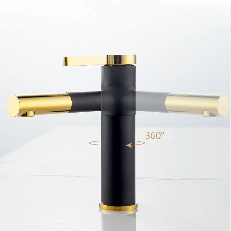Decorbites™ Schwarze Messing Badezimmer-Waschbeckenarmatur Deckenmontiertes Gefäßmischer-Wasserhahn