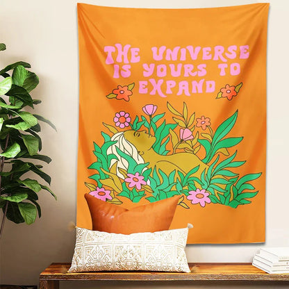 DecorBites™ Abstract Landscape Flower Tapestry Wall Hanging for Home and Dorm Room Decor