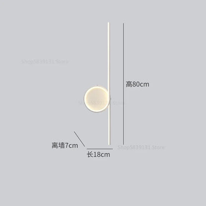Decorbites™ Kreis Gerade Stange Wandlampe | Moderne Nordische LED Schlafzimmer Wohnzimmer Dekoration