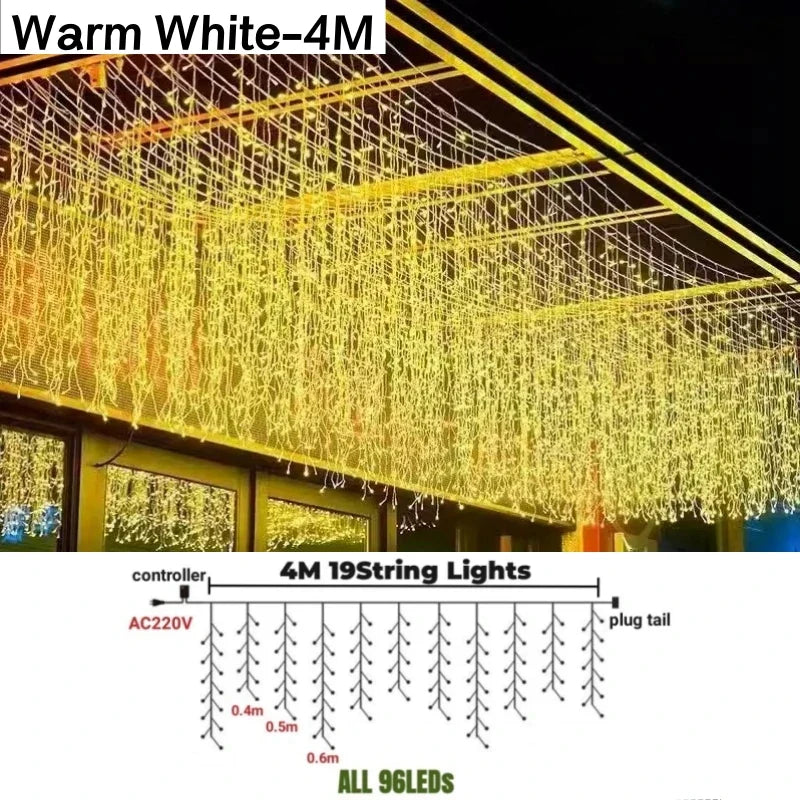Decorbites™ Eiszapfen-LED-Lichterkette: Festliche Außendekoration für Weihnachten, Party, Patio und Garten