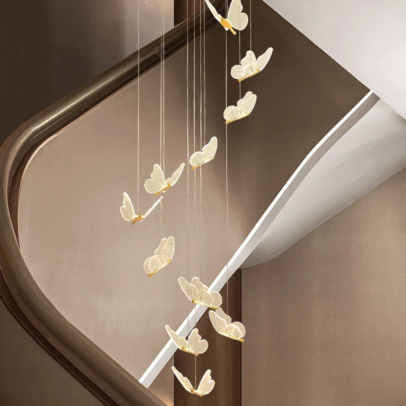 Decorbites™ Goldene Schmetterlings-LED-Kronleuchter: Modernes nordisches stilvolles Innenbeleuchtung für Wohnzimmer, Schlafzimmer und Küche.