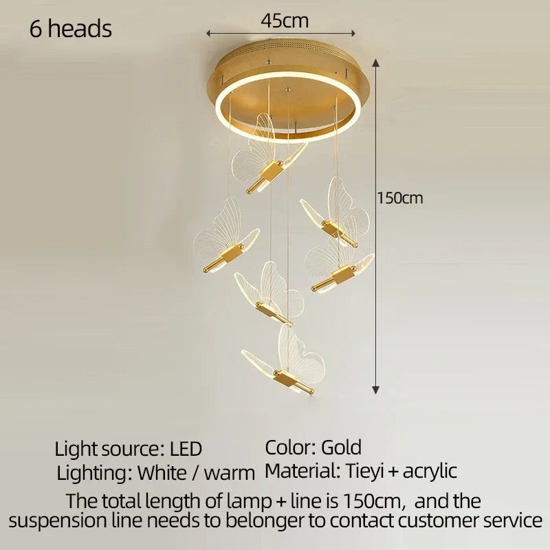 Decorbites™ LED-Kronleuchter: Modernes Schmetterlingsdesign, Acryl, Ausstellungshalle, Treppenhaus, Schlafzimmer-Nachtlampe Beleuchtungseinrichtungen
