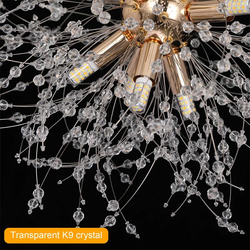 Decorbites™ Dandelion-Kronleuchter 8-Licht-Sputnik-Pendantleuchte Gold/Silber Wohnzimmerarmatur