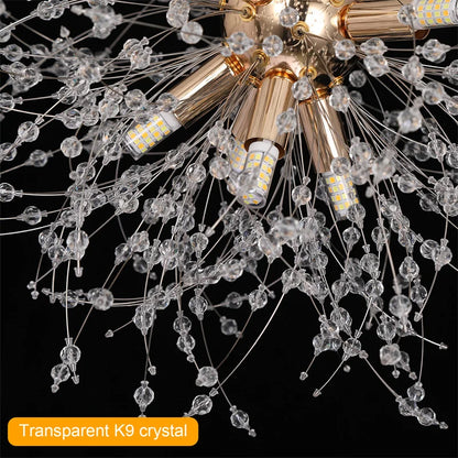 Decorbites™ Dandelion-Kronleuchter 8-Licht-Sputnik-Pendantleuchte Gold/Silber Wohnzimmerarmatur